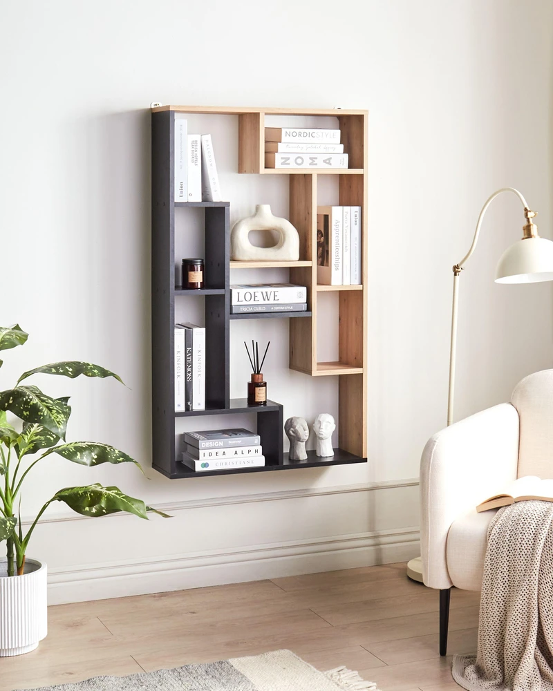 Beliani Knygų lentyna ALMA 122 cm ruda / juoda
