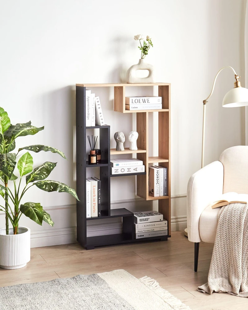 Beliani Knygų lentyna ALMA 122 cm ruda / juoda