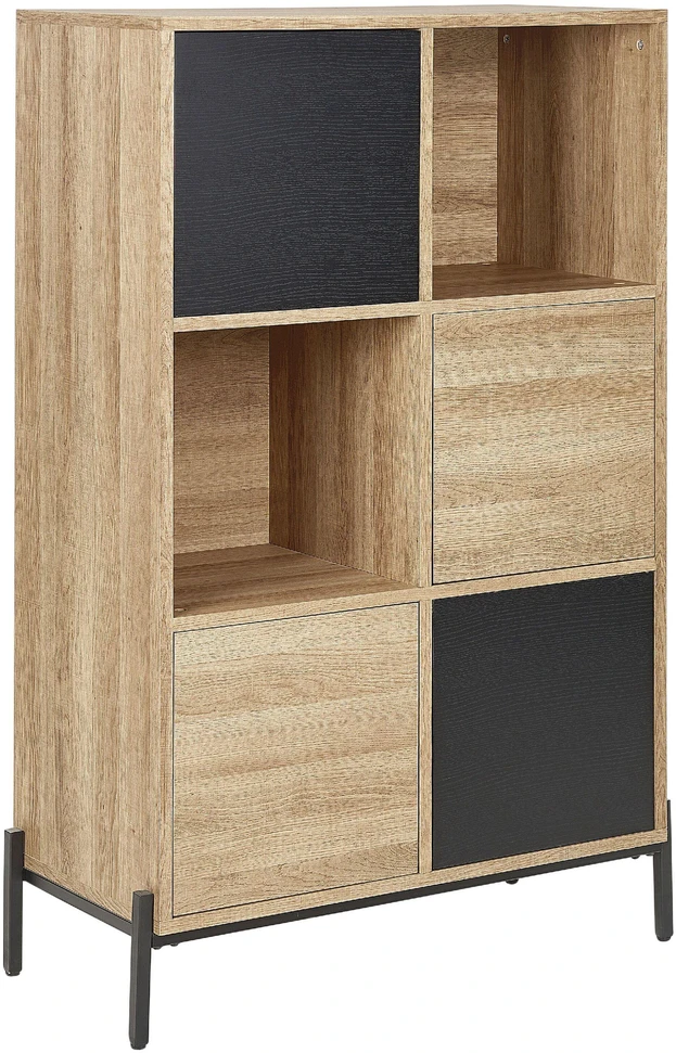 Beliani Knygų lentyna MOINES 135 cm ruda/juoda