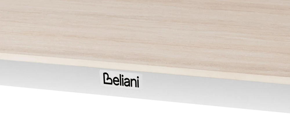 Beliani Konferencinis stalas FELETTO 90 cm 180 cm akmens imitacijos travertino efektas