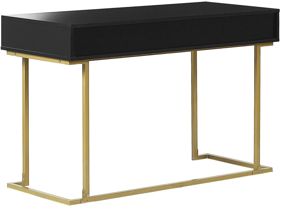 Beliani Konsolė WESTPORT juoda/auksinė 115 cm 50 cm su stalčiais