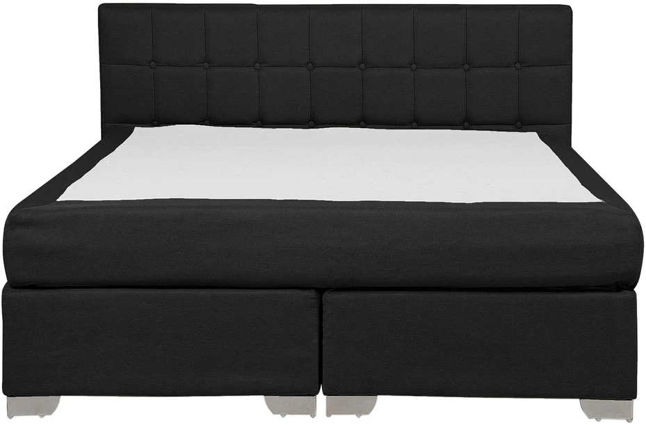 Beliani Kontinentinė lova ADMIRAL 140 x 200 cm, juoda