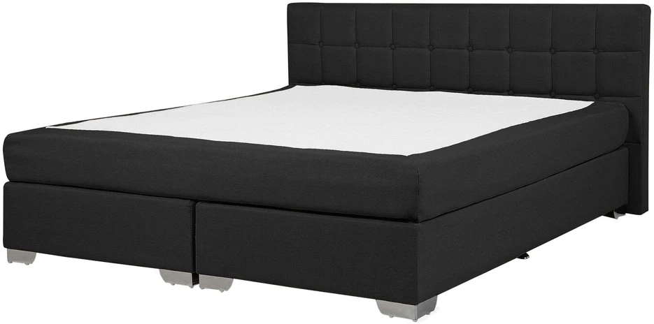 Beliani Kontinentinė lova ADMIRAL 140 x 200 cm, juoda