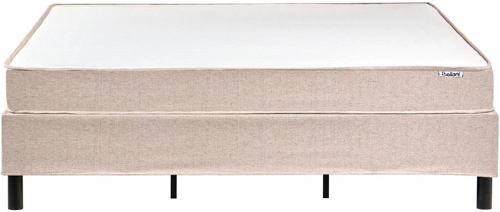 Beliani Kontinentinė lova be galvūgalio COUNTESS 180 x 200 cm, smėlio spalvos