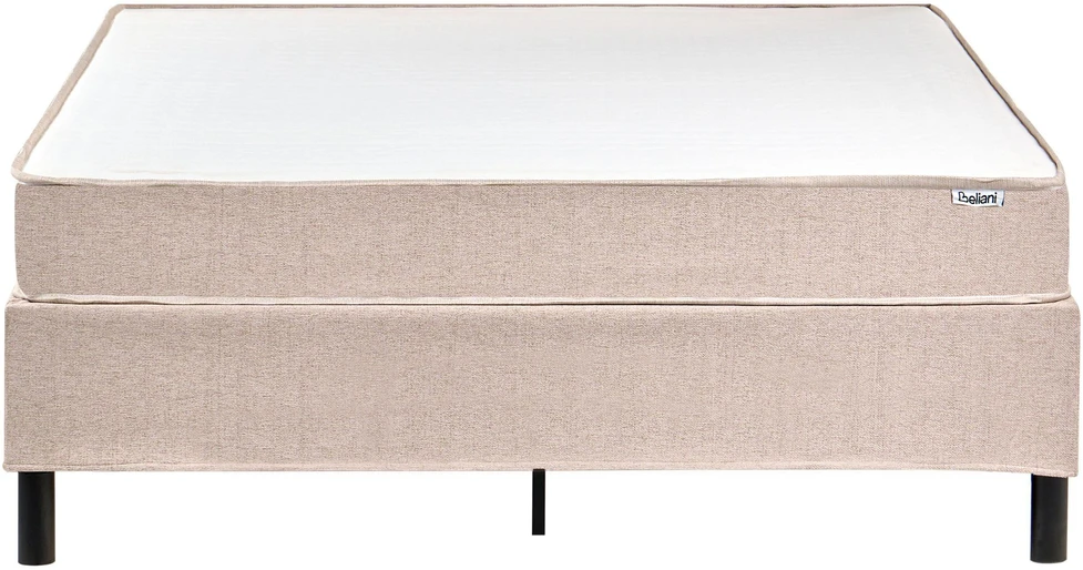 Beliani Kontinentinė lova be galvūgalio COUNTESS 140 x 200 cm, smėlio spalvos