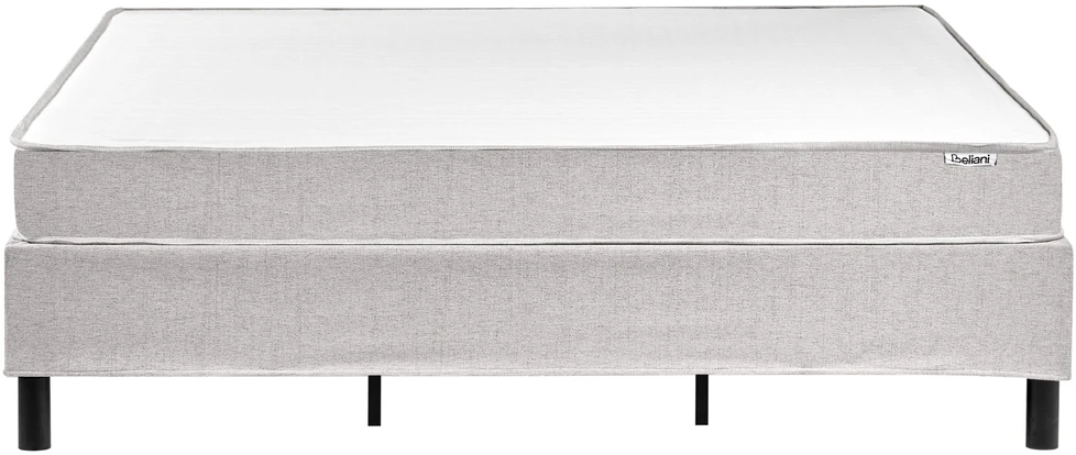 Beliani Kontinentinė lova be galvūgalio COUNTESS 180 x 200 cm šviesiai pilka