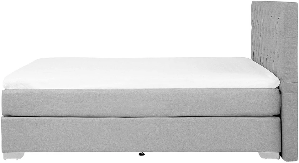 Beliani Kontinentinė lova DUCHESS 160 x 200 cm šviesiai pilka
