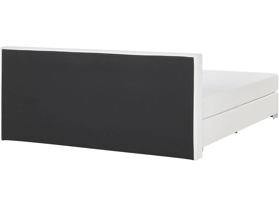 Beliani Kontinentinė lova iš dirbtinės odos PRESIDENT 180 x 200 cm balta