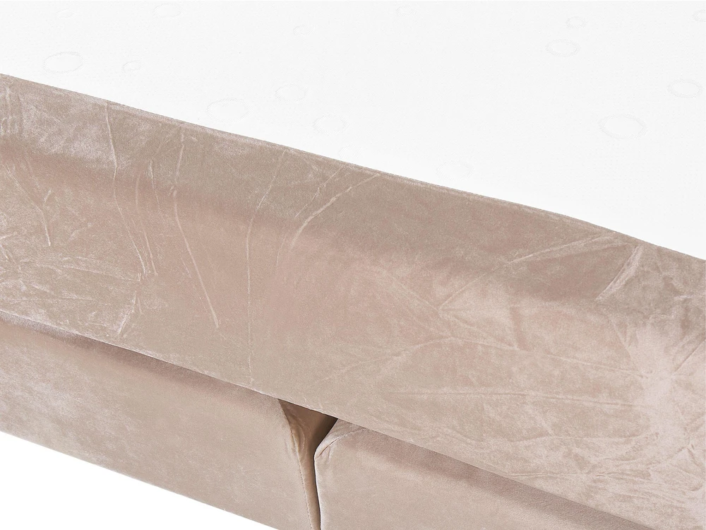 Beliani Kontinentinė lova Welur MARQUISE 160 x 200 cm smėlio spalvos