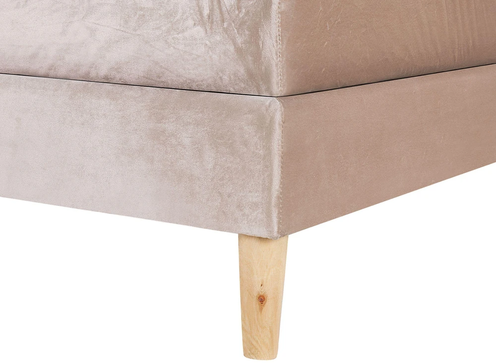 Beliani Kontinentinė lova Welur MARQUISE 160 x 200 cm smėlio spalvos