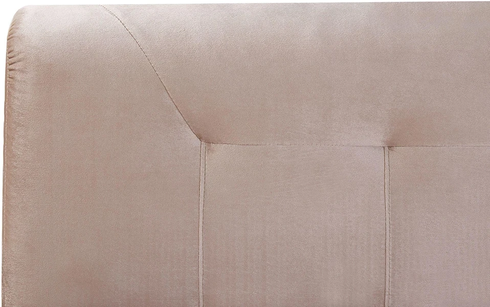 Beliani Kontinentinė lova Welur MARQUISE 180 x 200 cm smėlio spalvos