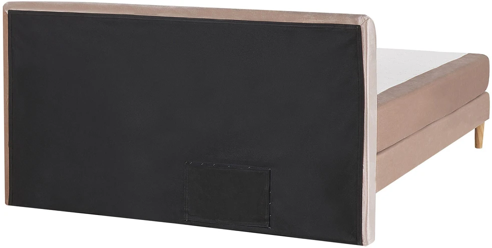 Beliani Kontinentinė lova Welur MARQUISE 180 x 200 cm smėlio spalvos