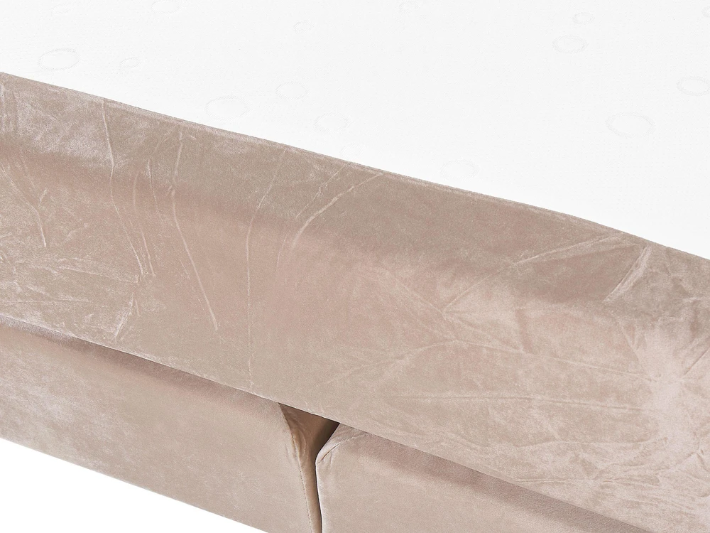 Beliani Kontinentinė lova Welur MARQUISE 180 x 200 cm smėlio spalvos
