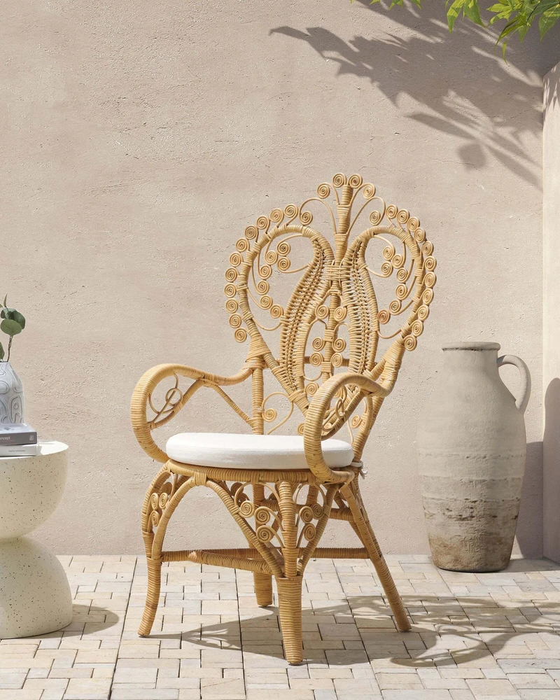 Beliani KRĖSLAS POVS CARRARA Rattan Natūralus
