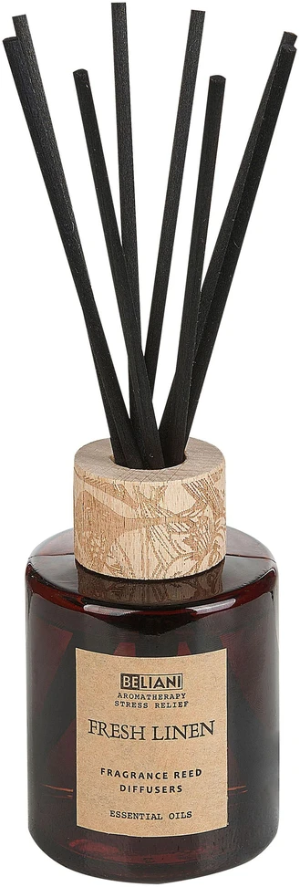 Beliani Kvapioji žvakė su kvapiaisiais lazdelėmis DARK ELEGANCE 9 cm, ruda