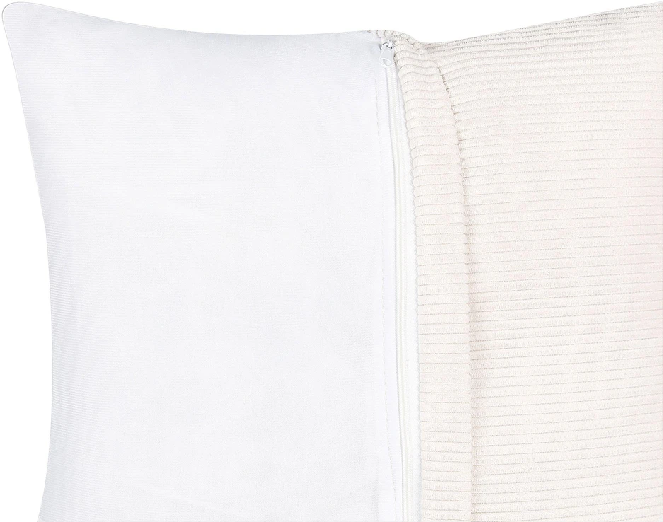 Beliani L formos kampinė sofa LUNGO Velvetinis audinys Kreminė spalva Dešininė