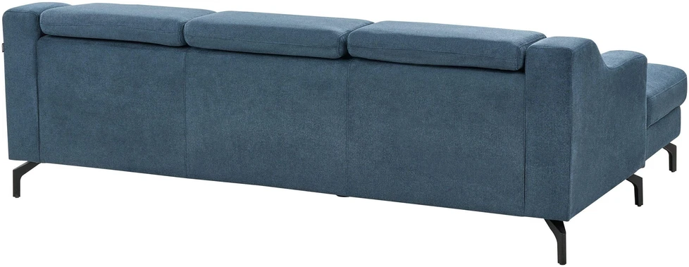 Beliani L formos sofa GLOSLI 4 asmenims, mėlynas šenilinis audinys, dešininė