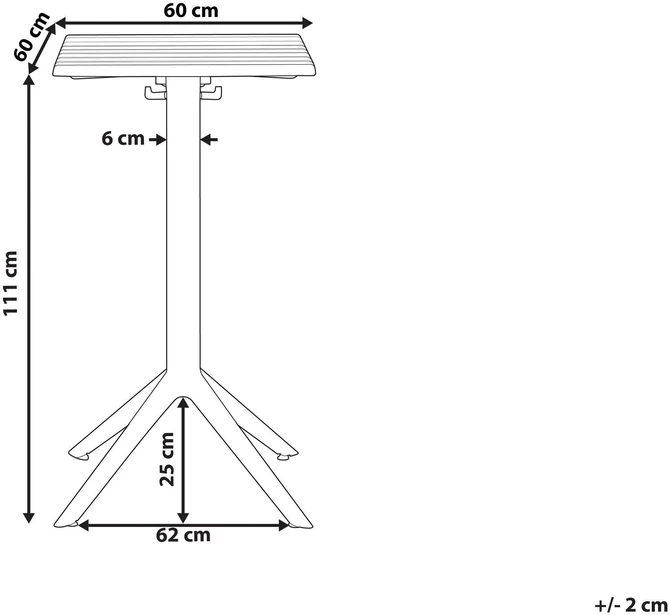 Beliani Lauko baro stalas LEMNOS 60 cm 60 cm Juodas