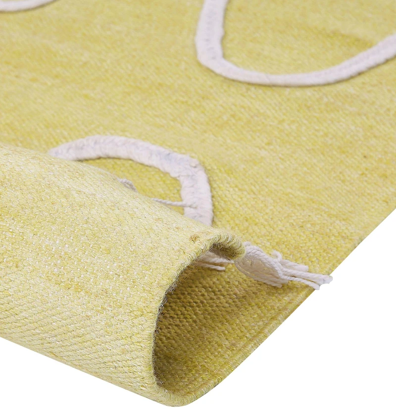 Beliani Lauko kilimas YAVU geltonas 80 x 150 cm