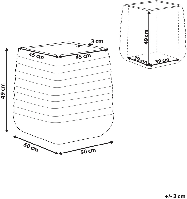 Beliani Lauko vazonas PARIKIA 50 cm juodas