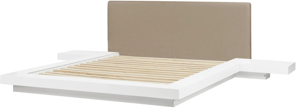 Beliani LED Boucle lova ZEN 160 x 200 cm balta