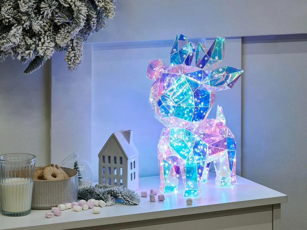 Beliani LED dekoracija PIENI elnias 35 cm spalvota