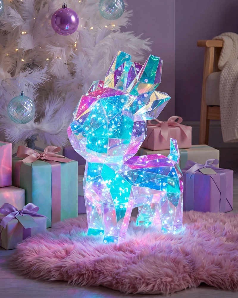 Beliani LED dekoracija PIENI elnias 35 cm spalvota