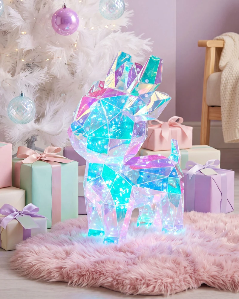 Beliani LED dekoracija PIENI elnias 35 cm spalvota