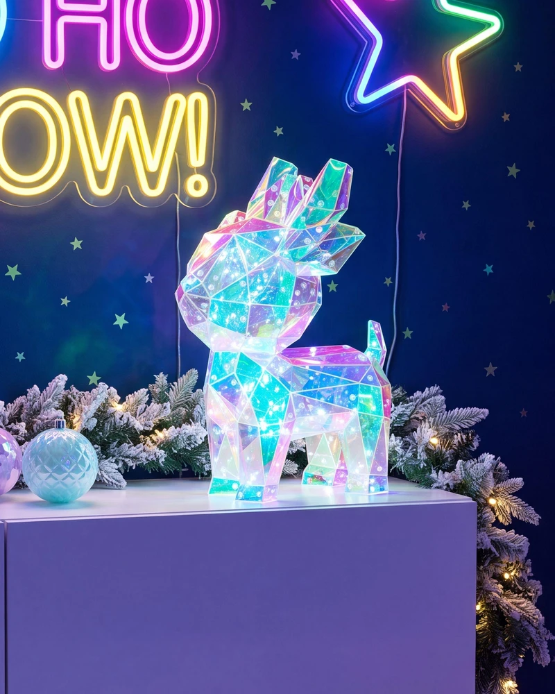 Beliani LED dekoracija PIENI elnias 35 cm spalvota
