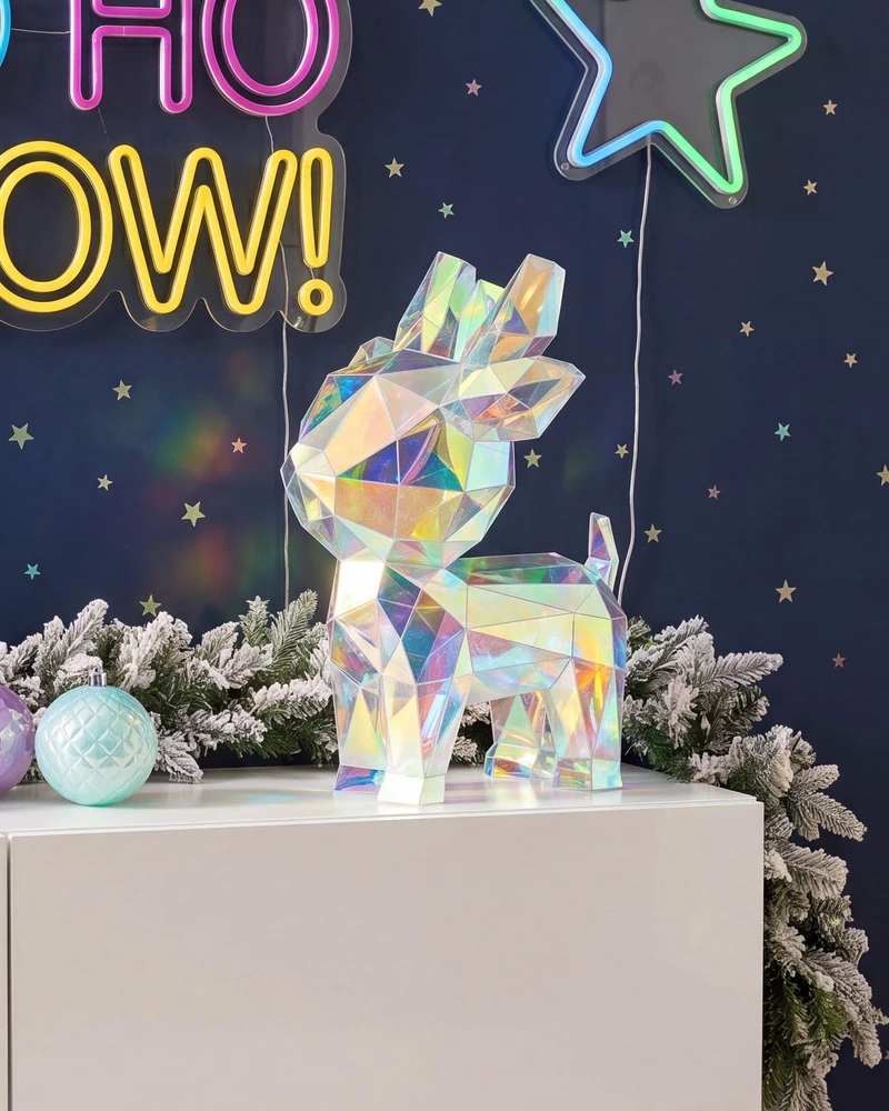 Beliani LED dekoracija PIENI elnias 35 cm spalvota
