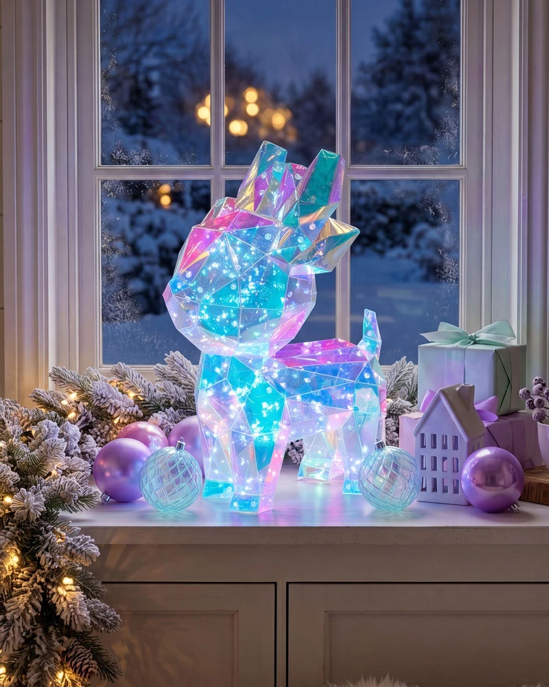 Beliani LED dekoracija PIENI elnias 35 cm spalvota