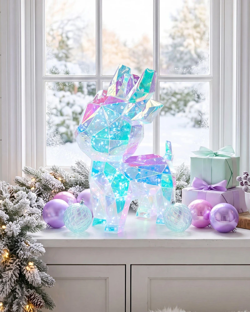 Beliani LED dekoracija PIENI elnias 35 cm spalvota