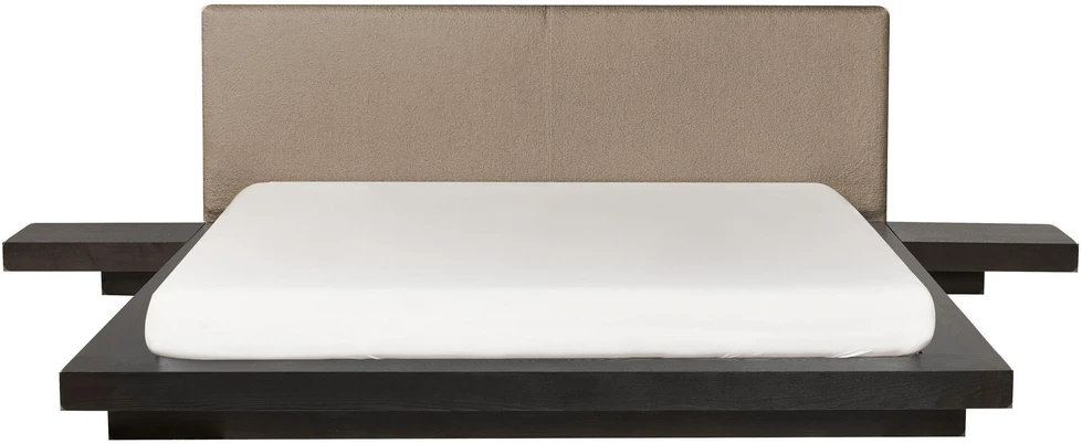 Beliani LED dvigulė lova Boucle ZEN 180 x 200 cm tamsaus uosio spalvos