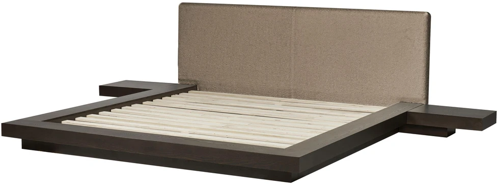 Beliani LED dvigulė lova Boucle ZEN 180 x 200 cm tamsaus uosio spalvos