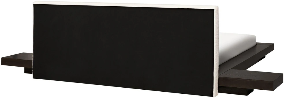 Beliani LED dvigulė lova Boucle ZEN 180 x 200 cm, tamsaus uosio spalvos