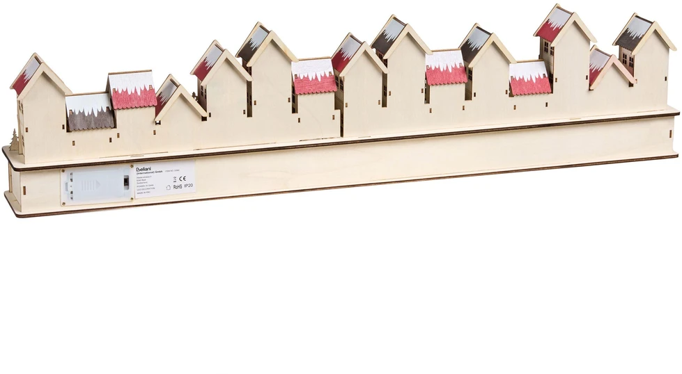 Beliani LED kalėdinė dekoracija ASPERN, 18 cm, raudonas advento kalendorius