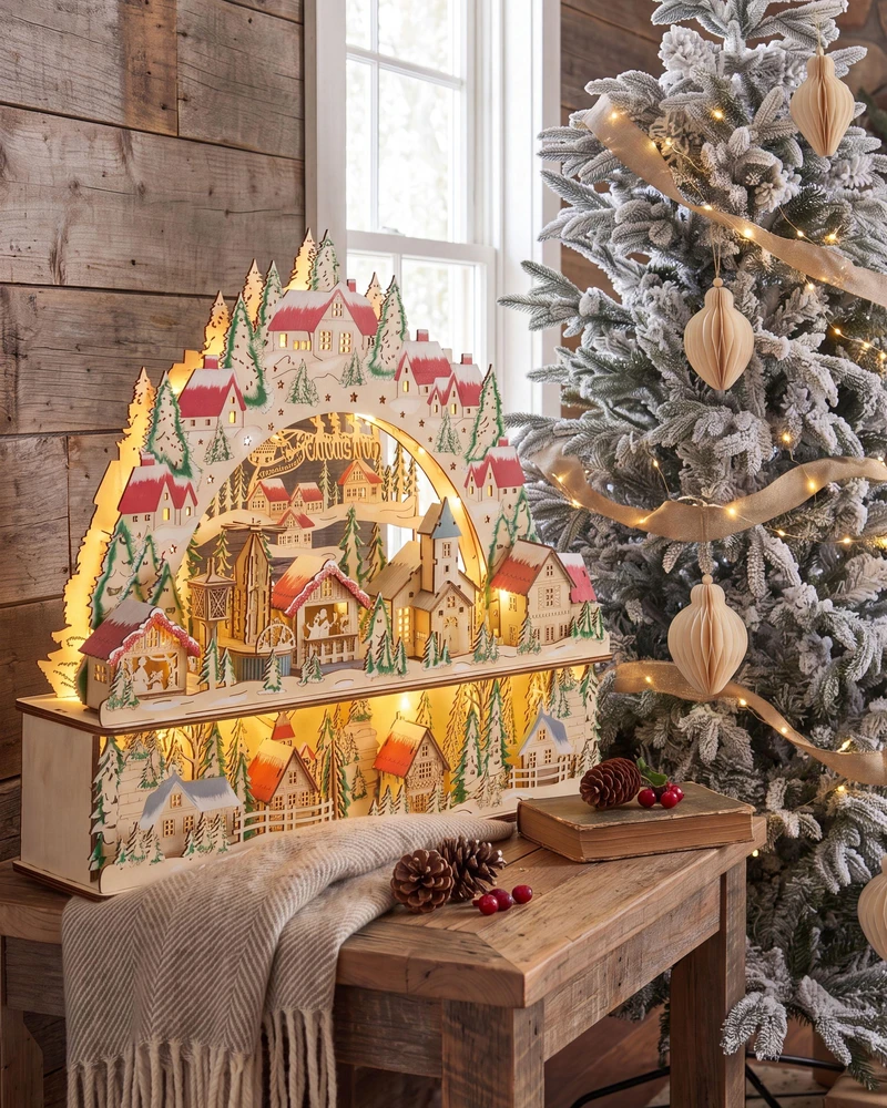 Beliani LED kalėdinė dekoracija BOLKESJO 39 cm šviesiai ruda