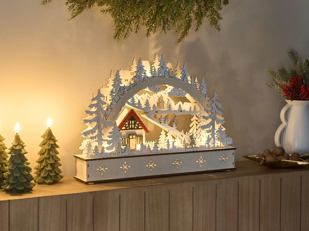 Beliani LED kalėdinė dekoracija GOKSJO 33 cm šviesiai ruda