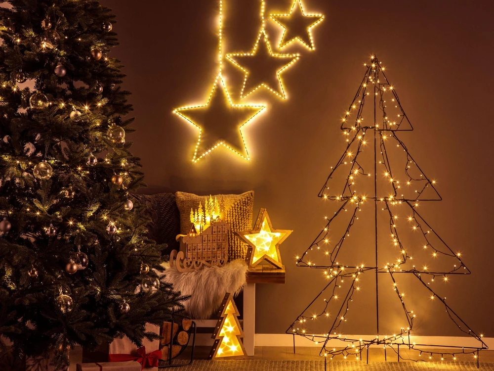 Beliani LED kalėdinė dekoracija IMPALA Advento kalendorius 40 cm Šviesiai ruda