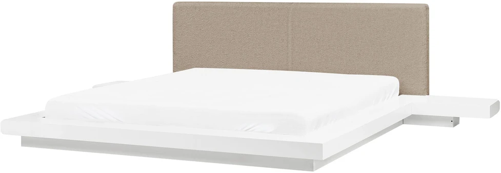 Beliani LED lova Boucle ZEN 180 x 200 cm balta