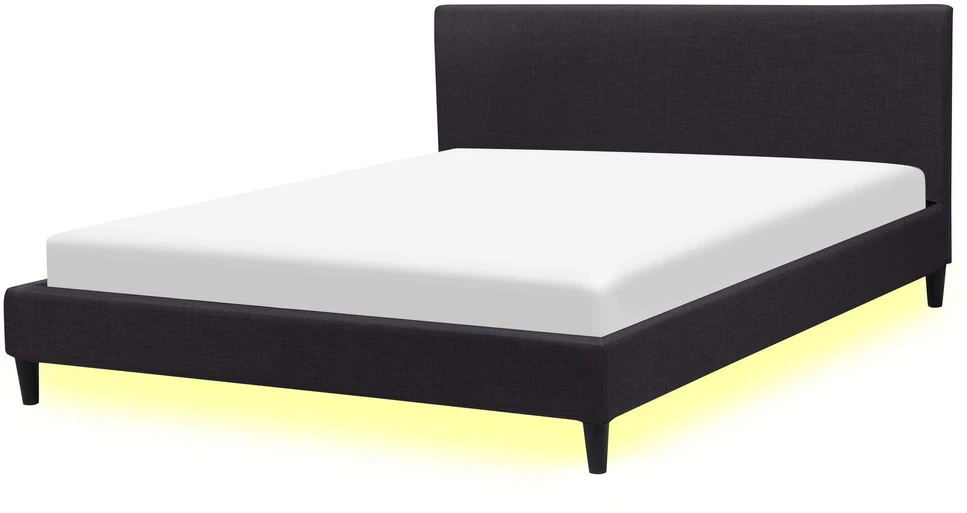 Beliani LED lova FITOU 160 x 200 cm juoda