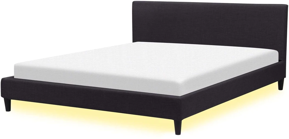 Beliani LED lova FITOU 180 x 200 cm juoda