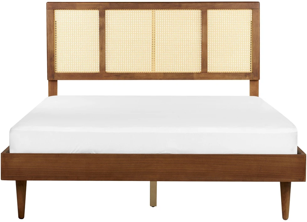 Beliani LED lova iš rotango AURAY 160 x 200 cm ruda