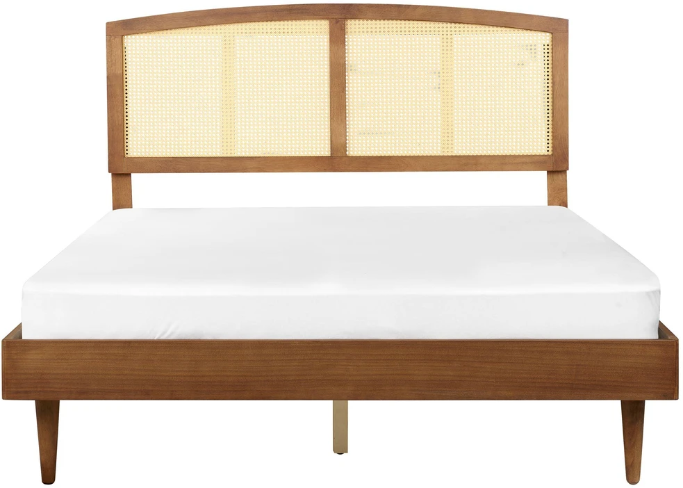 Beliani LED lova iš rotango VARZY 160 x 200 cm ruda