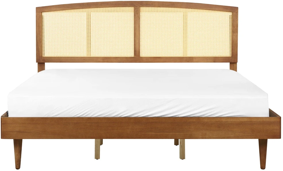 Beliani LED lova iš rotango VARZY 180 x 200 cm ruda