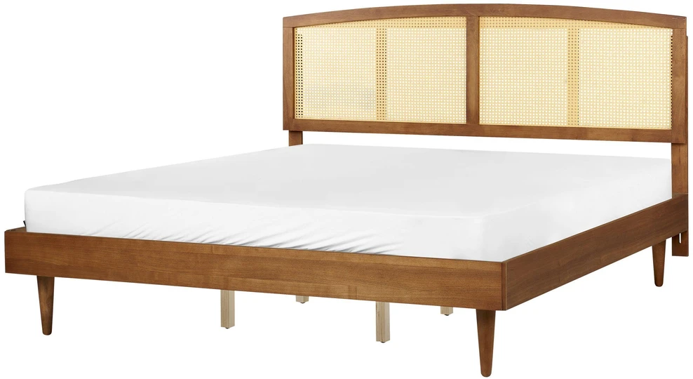 Beliani LED lova iš rotango VARZY 180 x 200 cm ruda