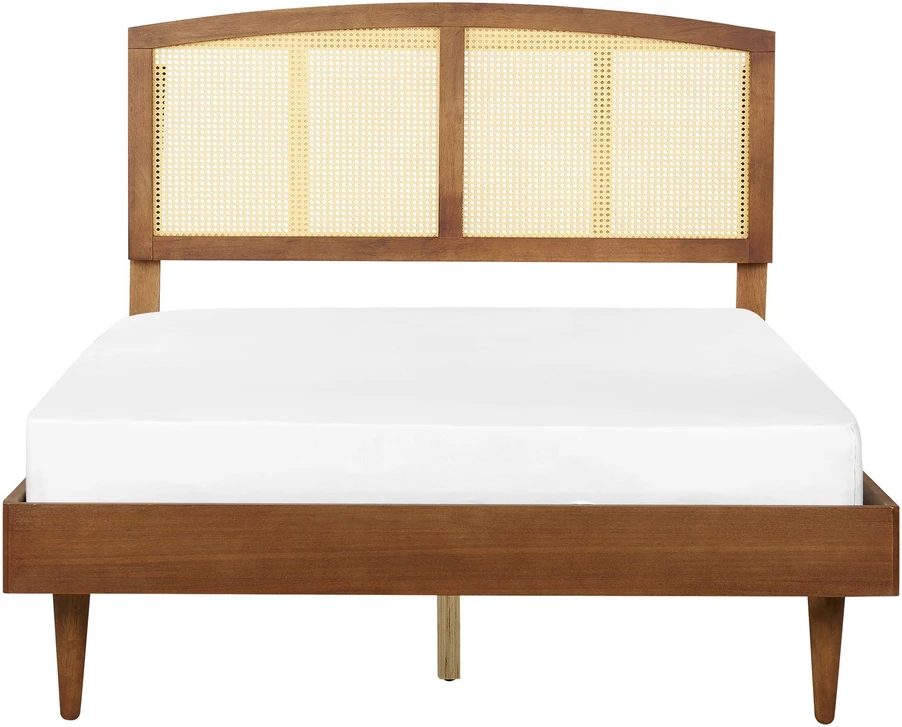 Beliani LED lova Rattan VARZY 140 x 200 cm ruda