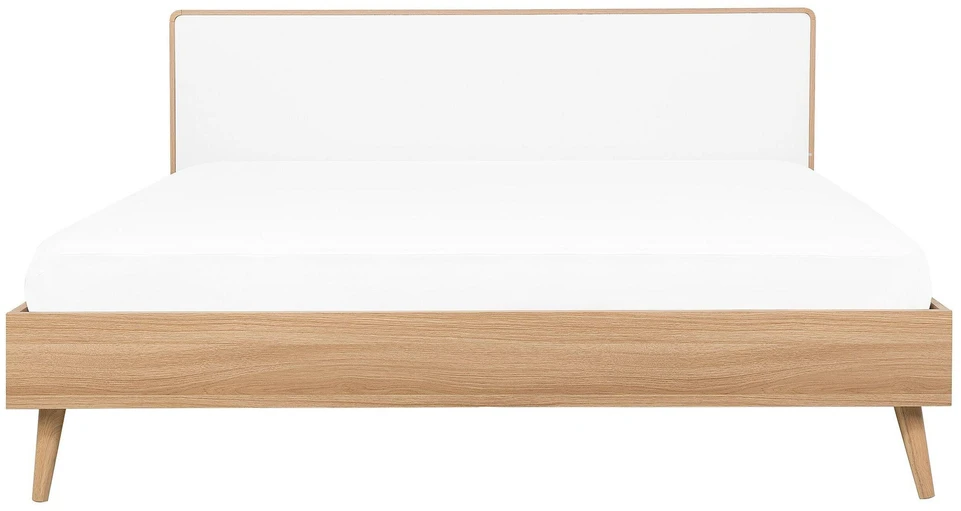 Beliani LED lova SERRIS 160 x 200 cm Šviesiai ruda