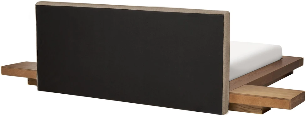 Beliani LED lova su boucle audiniu ZEN 160 x 200 cm natūralaus uosio spalvos