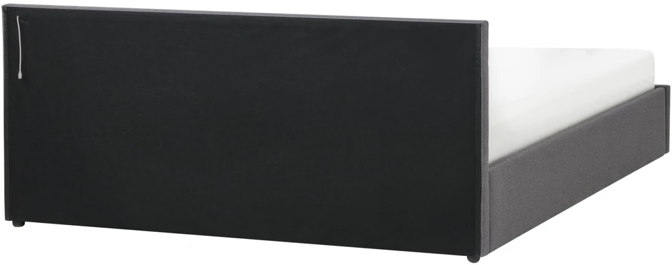 Beliani LED lova su patalynės dėže ARMELLE, tamsiai pilka, 180 x 200 cm